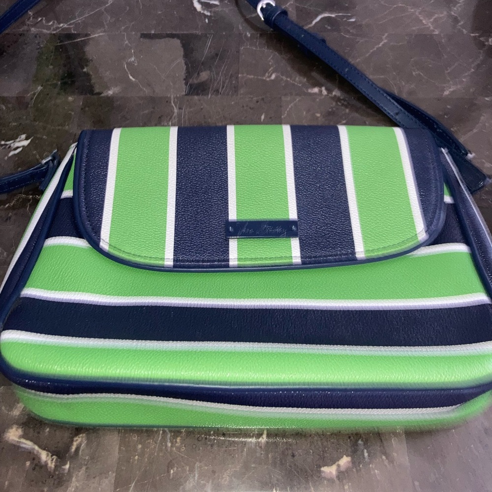 Vera Bradley Lucky Stripe Flap Crossbody Bag See description